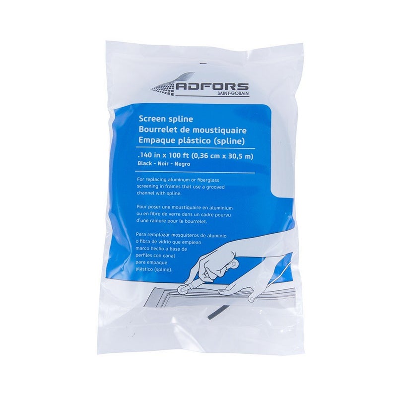ADFORS Saint-Gobain ADFORS Black Spline, .140 inches x 100 feet - Durable Window and Door Screen Spline, Ideal for Screen Repair and Replacement - Image 3